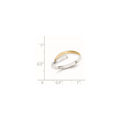 Gold Plated Sterling Silver 9K Accent Polished & Satin Ring