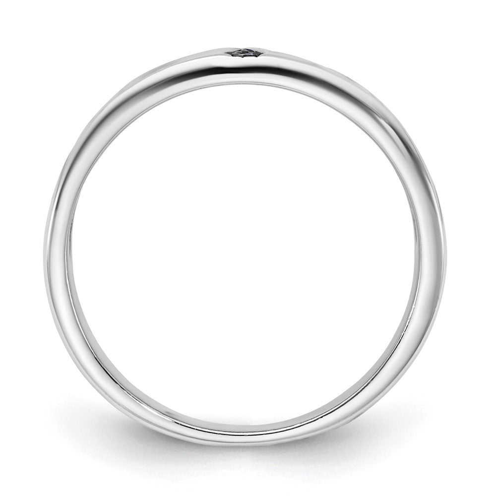 Sterling Silver Black & White Cz Ring