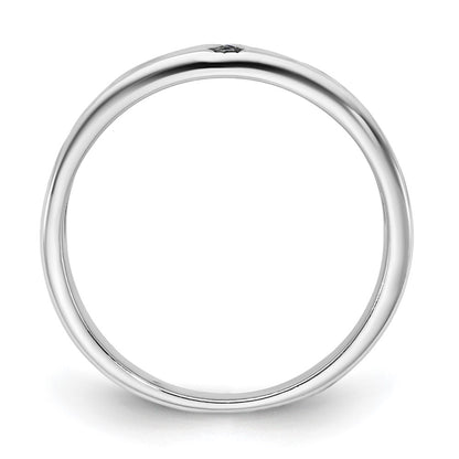 Sterling Silver Black & White Cz Ring