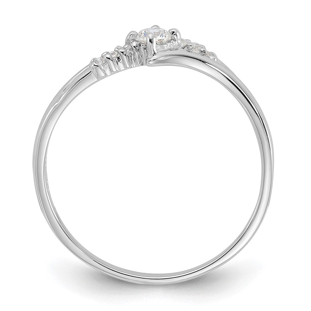 Sterling Silver Rhodium Plated And Cz Ring