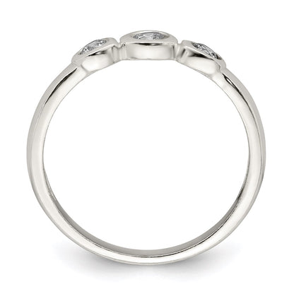 Sterling Silver Polished Cz Ring