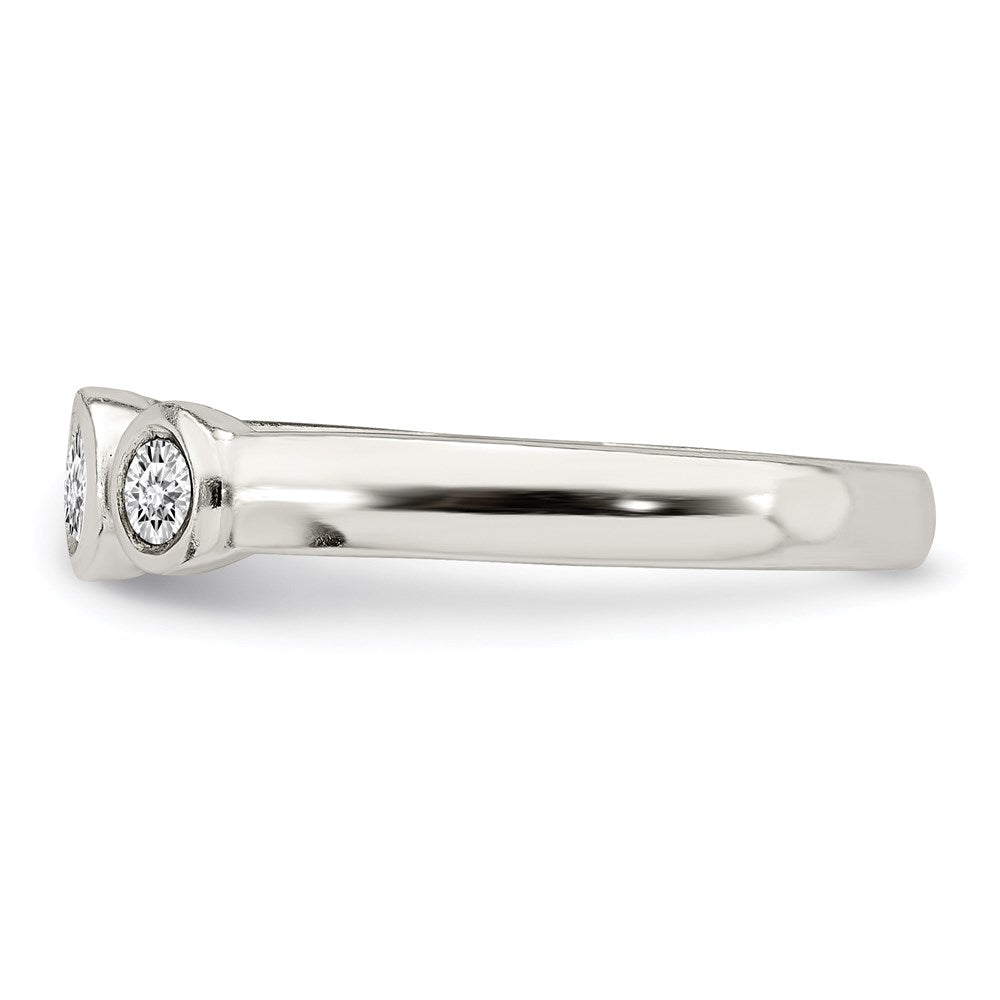Sterling Silver Polished Cz Ring