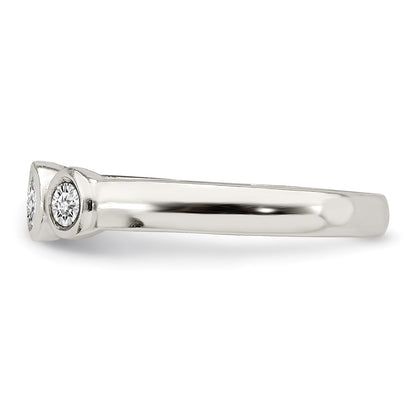 Sterling Silver Polished Cz Ring