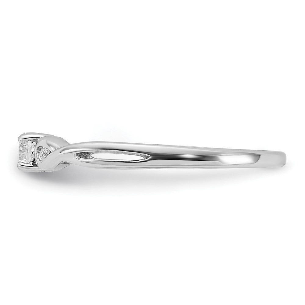 Sterling Silver Rhodium Plated And Cz Ring