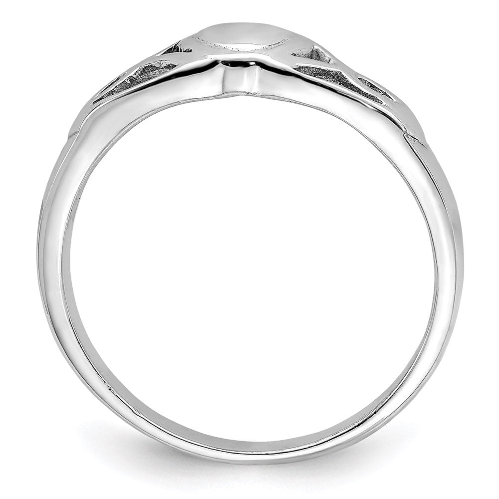 Sterling Silver Rhodium Plated Polished Celtic Ring