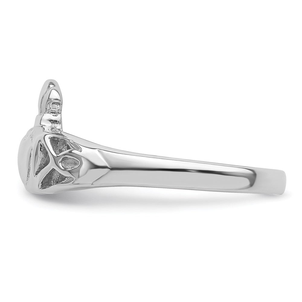 Sterling Silver Rhodium Plated Polished Celtic Ring