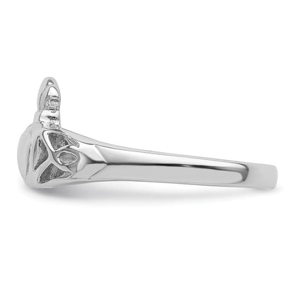 Sterling Silver Rhodium Plated Polished Celtic Ring