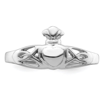 Sterling Silver Rhodium Plated Polished Celtic Ring