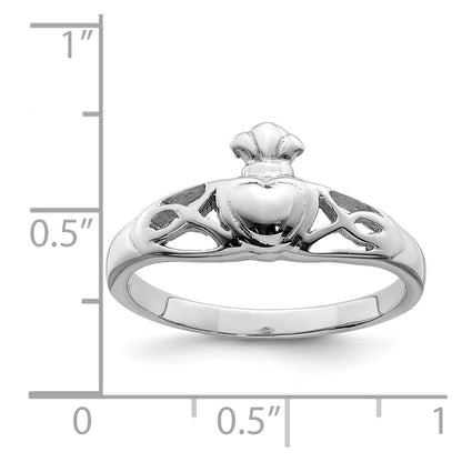 Sterling Silver Rhodium Plated Polished Celtic Ring
