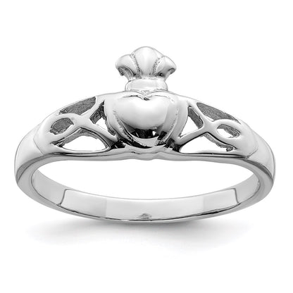 Sterling Silver Rhodium Plated Polished Celtic Ring