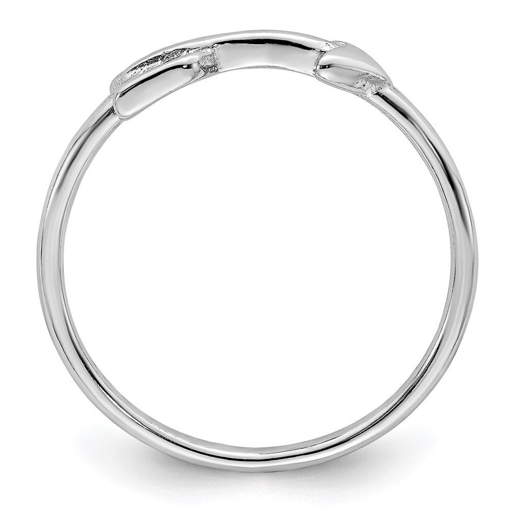 Sterling Silver Rhodium Plated Polished Arrow Ring