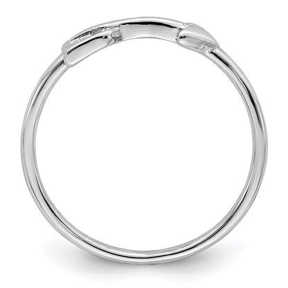 Sterling Silver Rhodium Plated Polished Arrow Ring