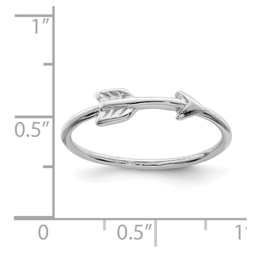 Sterling Silver Rhodium Plated Polished Arrow Ring
