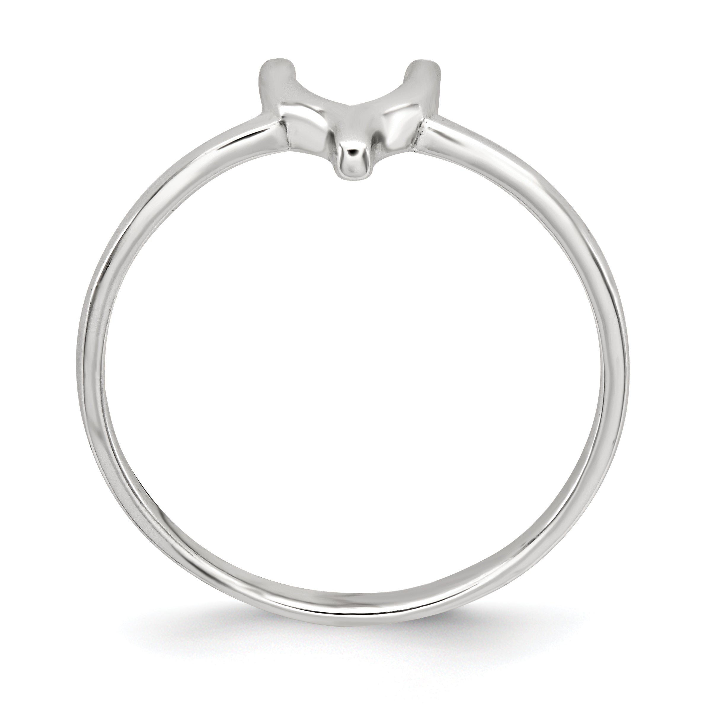 Sterling Silver Polished Wishbone Ring (Size 8 Only)