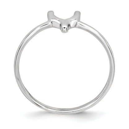 Sterling Silver Polished Wishbone Ring (Size 8 Only)