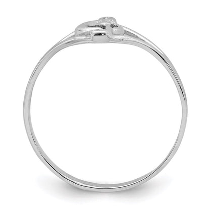 Sterling Silver Rhodium Plated Polished Music Note Ring