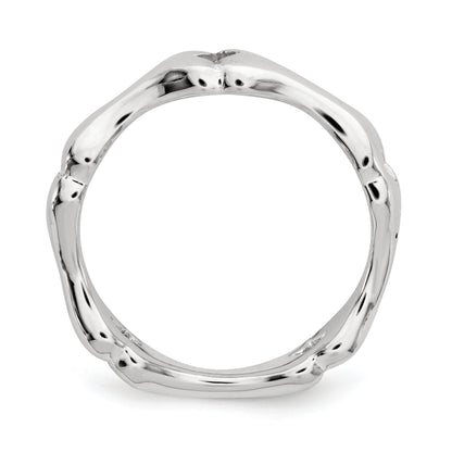 Sterling Silver Polished Bone Ring (Size 8 Only)