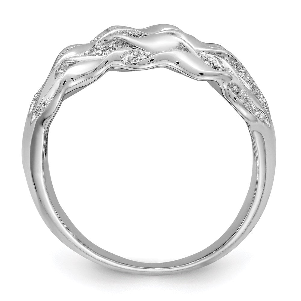 Sterling Silver Rhodium Plated Cz Ring