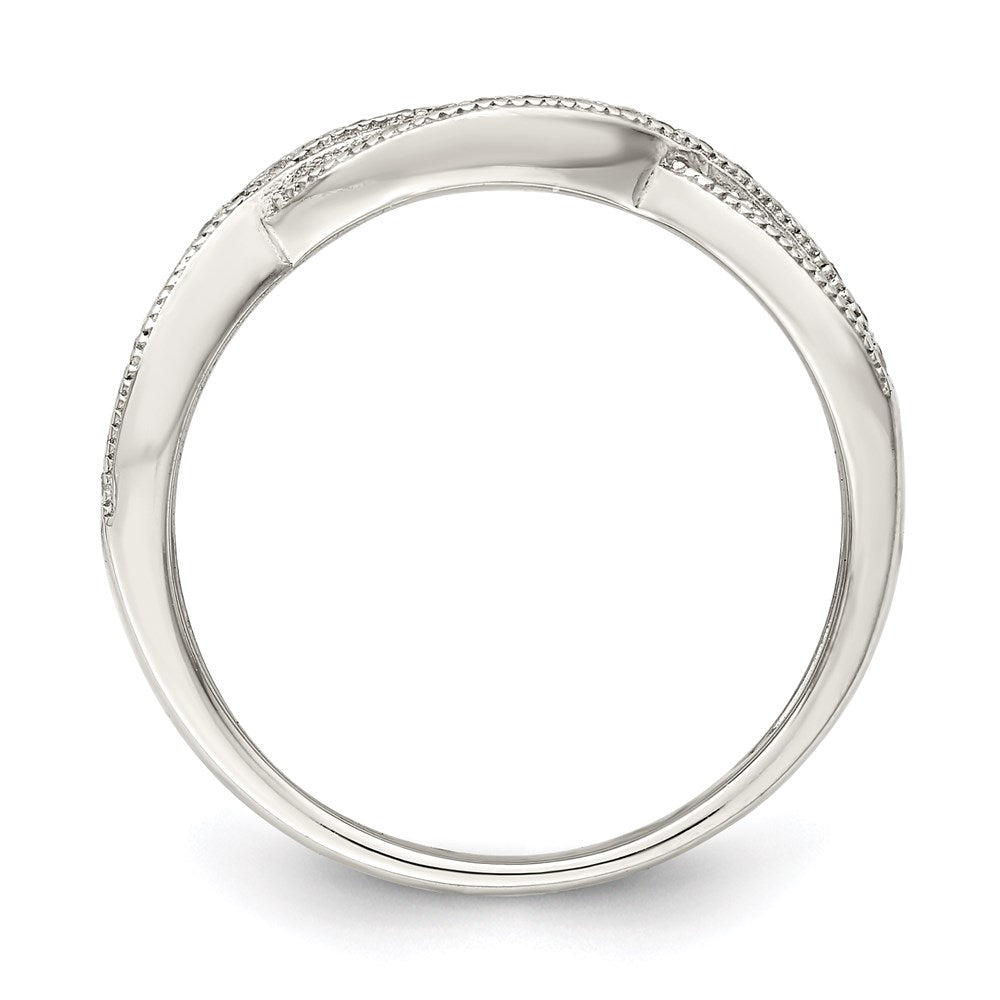 Sterling Silver Rhodium Plated Cz Ring