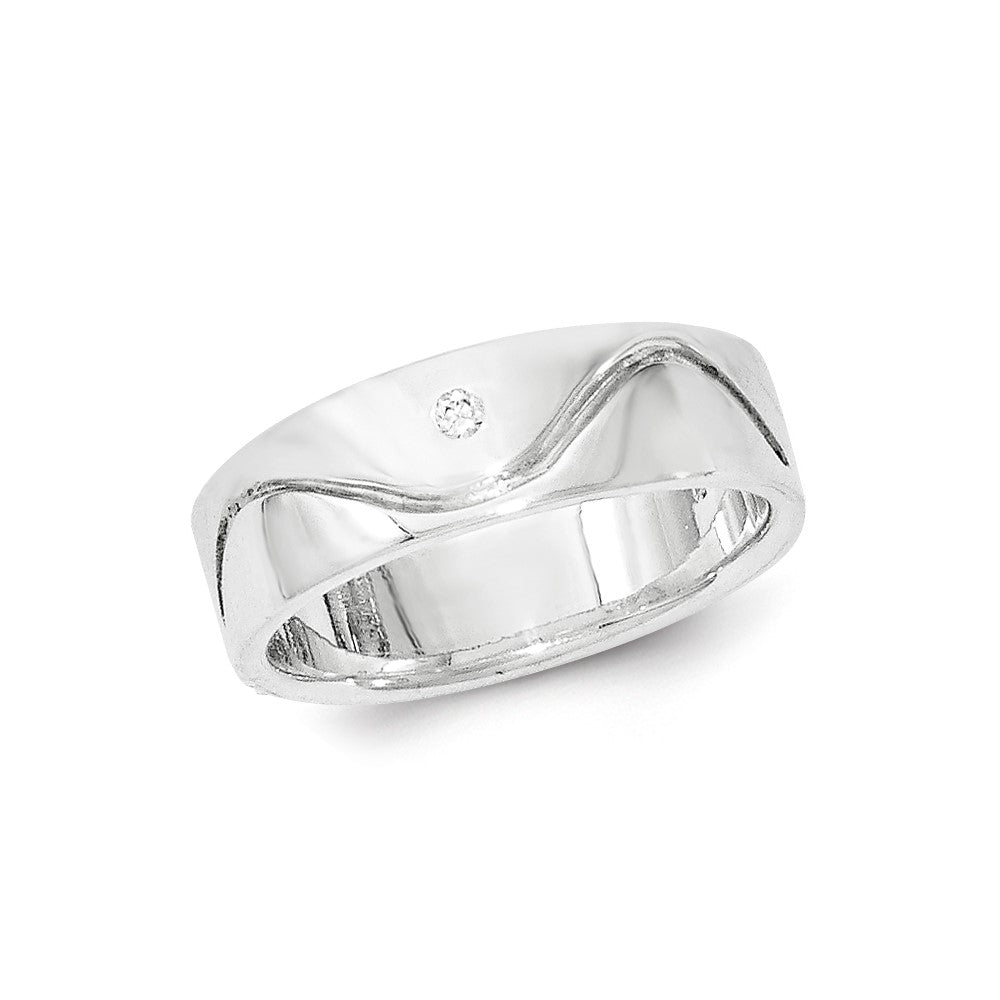 Sterling Silver Polished Cz Ring