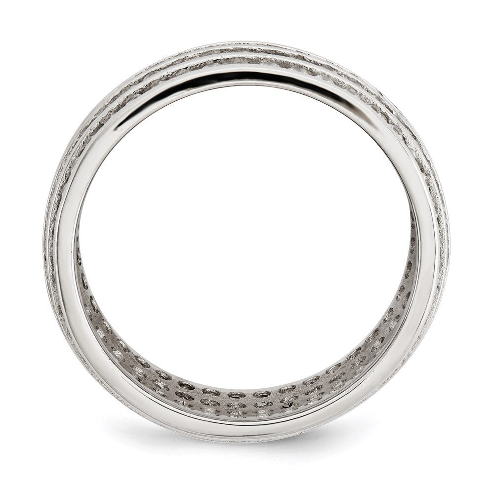 Sterling Silver Rhodium Plated 5 Row Eternity Ring