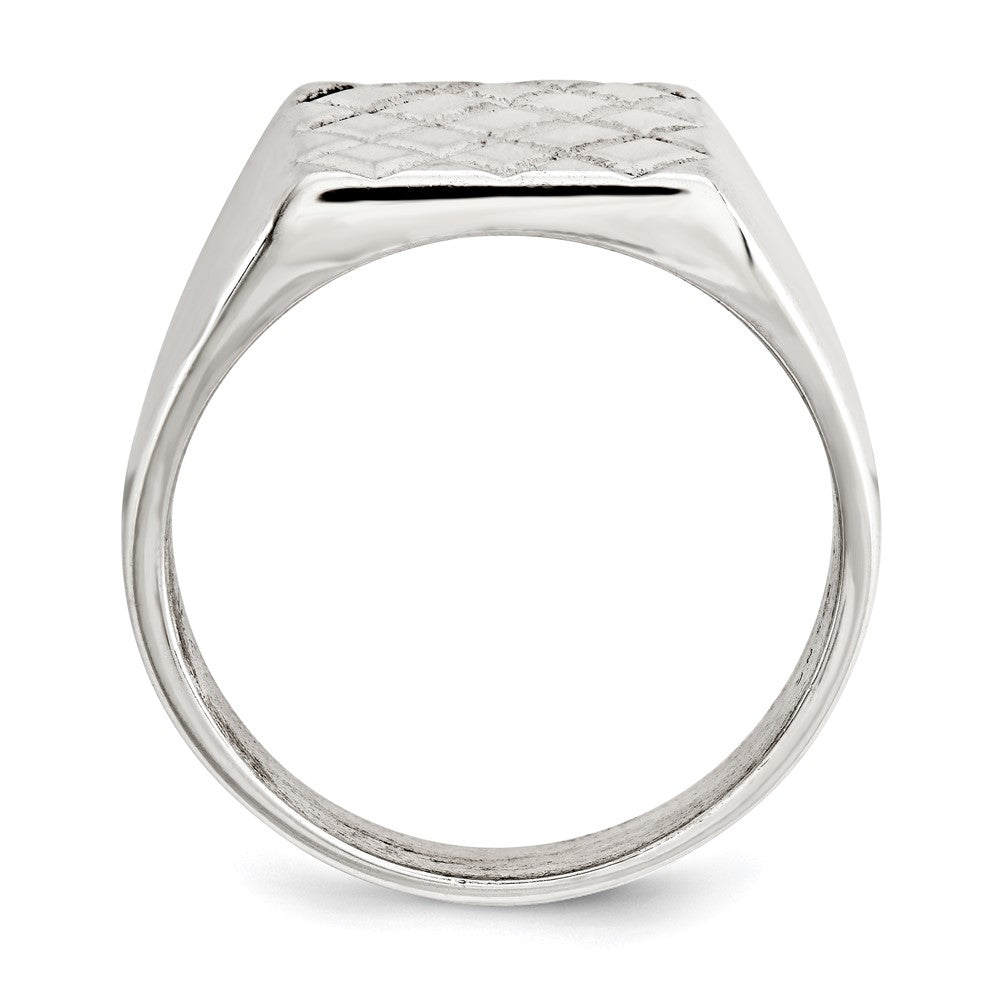 Sterling Silver Polished Diamond Pattern Ring