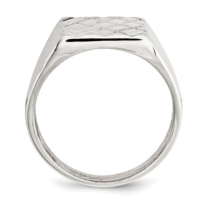 Sterling Silver Polished Diamond Pattern Ring