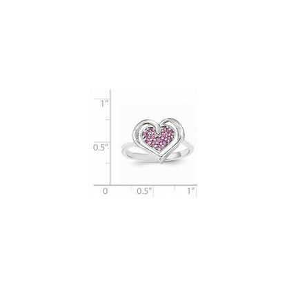 Sterling Silver & Rhodolite Garnet Heart Ring