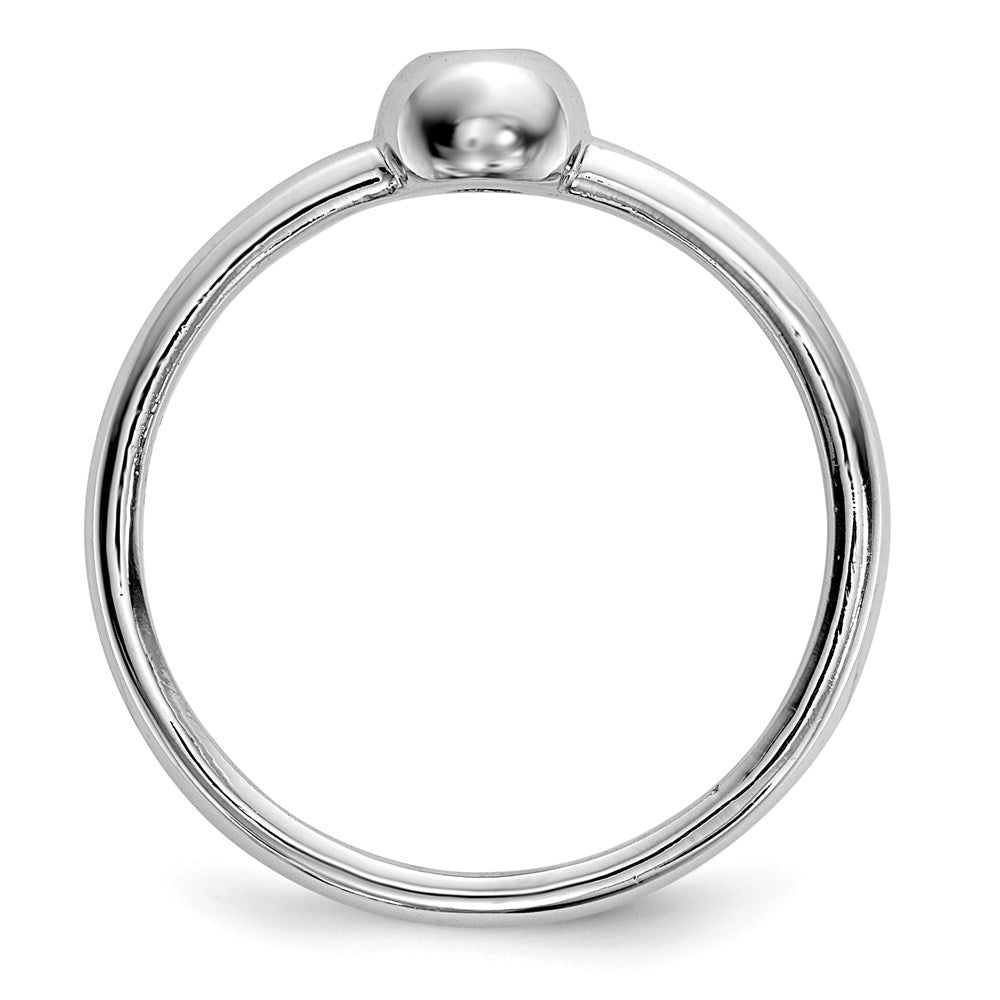 Sterling Silver Rhodium Plated Polished Cz Ring