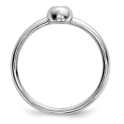 Sterling Silver Rhodium Plated Polished Cz Ring