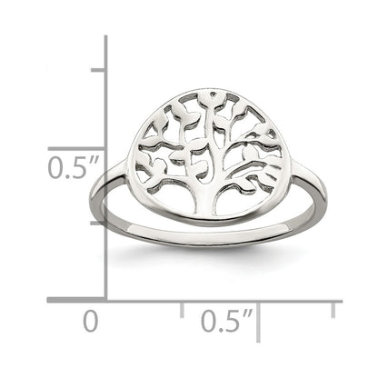Sterling Silver Polished Tree Ring