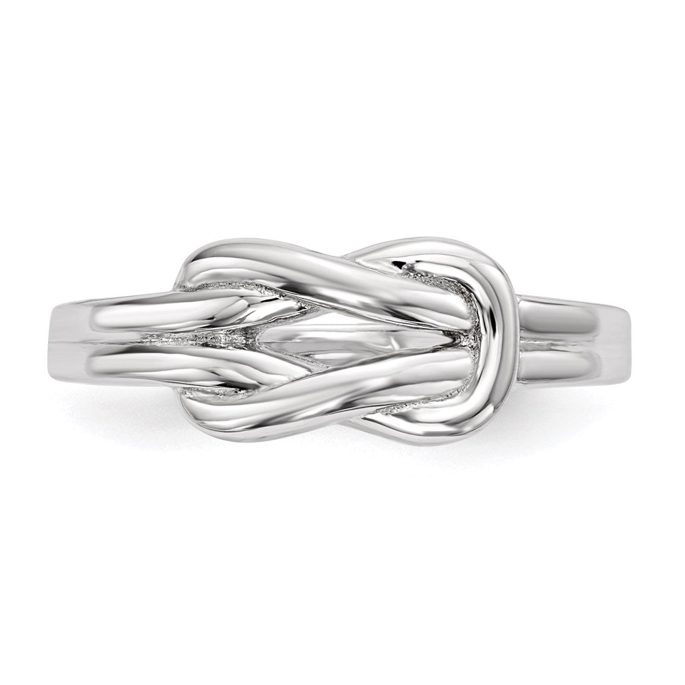 Sterling Silver Rhodium Plated Knot Ring