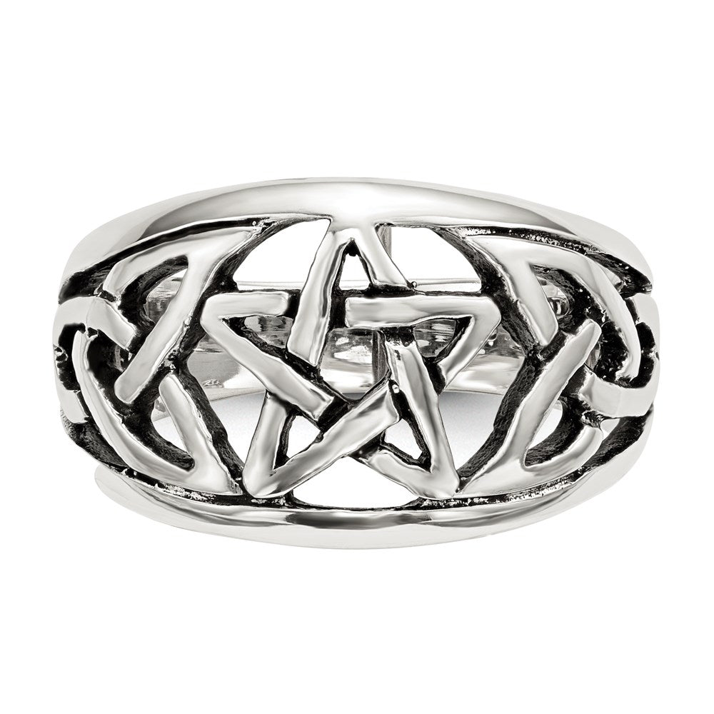 Sterling Silver Oxidized Star Ring (Size 7 Only)