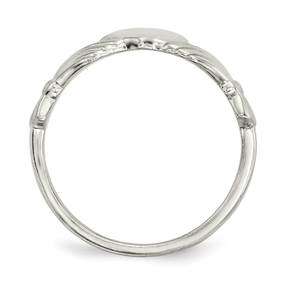Sterling Silver Polished Cz Claddagh Ring