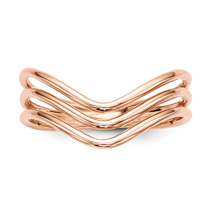 Sterling Silver Rose Tone 3 Band Ring