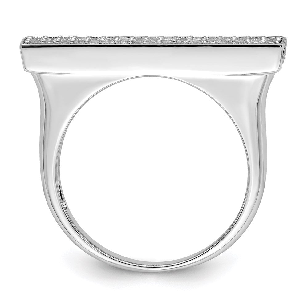 Sterling Silver Rhodium Plated Cz Ring