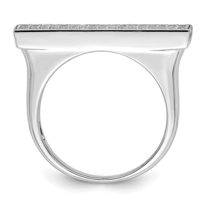 Sterling Silver Rhodium Plated Cz Ring