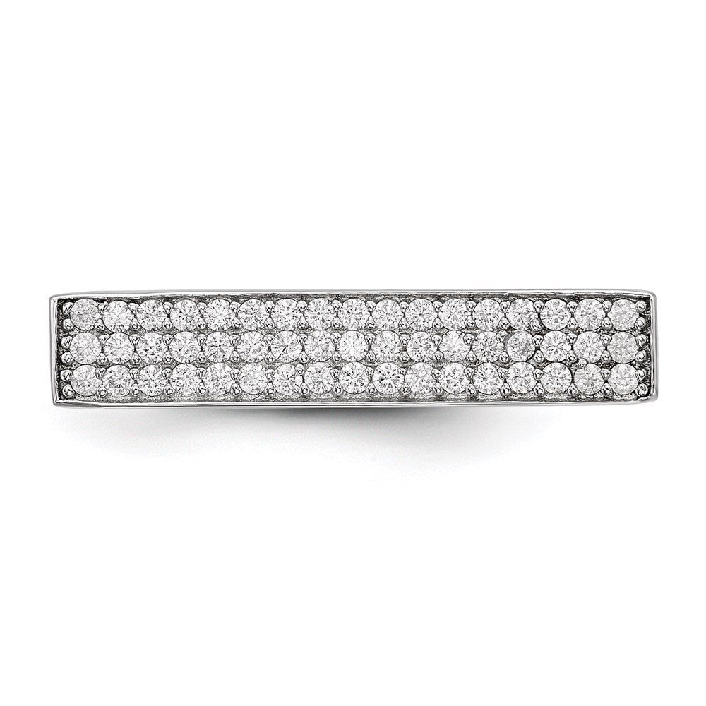 Sterling Silver Rhodium Plated Cz Ring