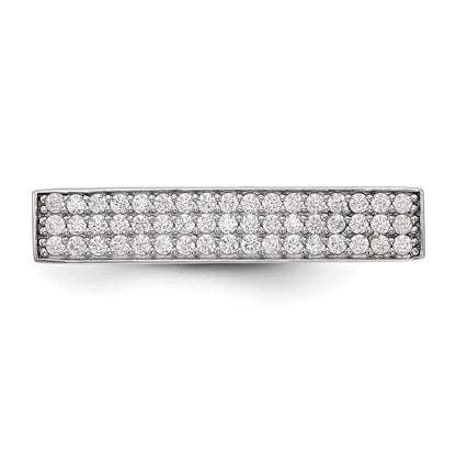 Sterling Silver Rhodium Plated Cz Ring