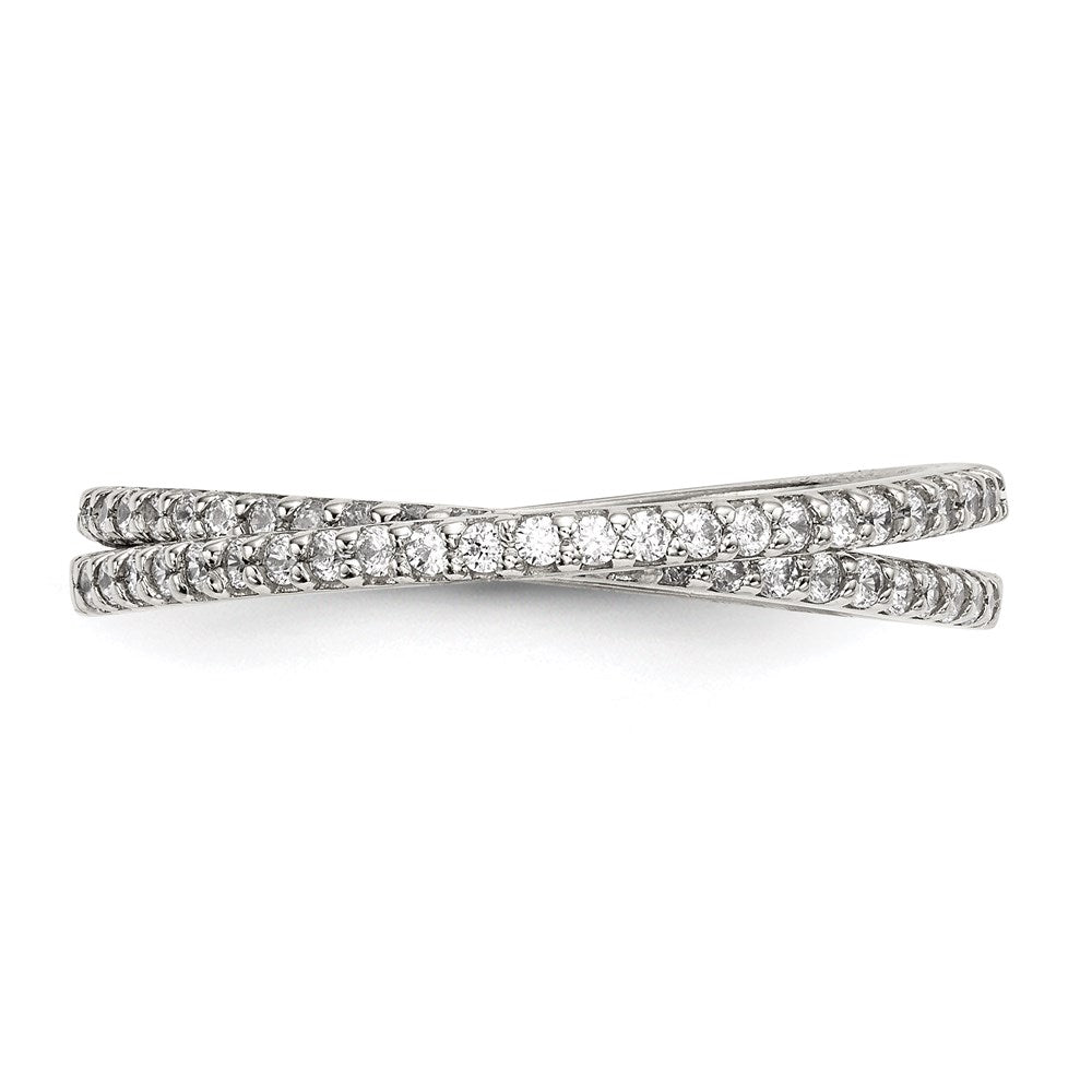 Sterling Silver Cz Intertwined Rings