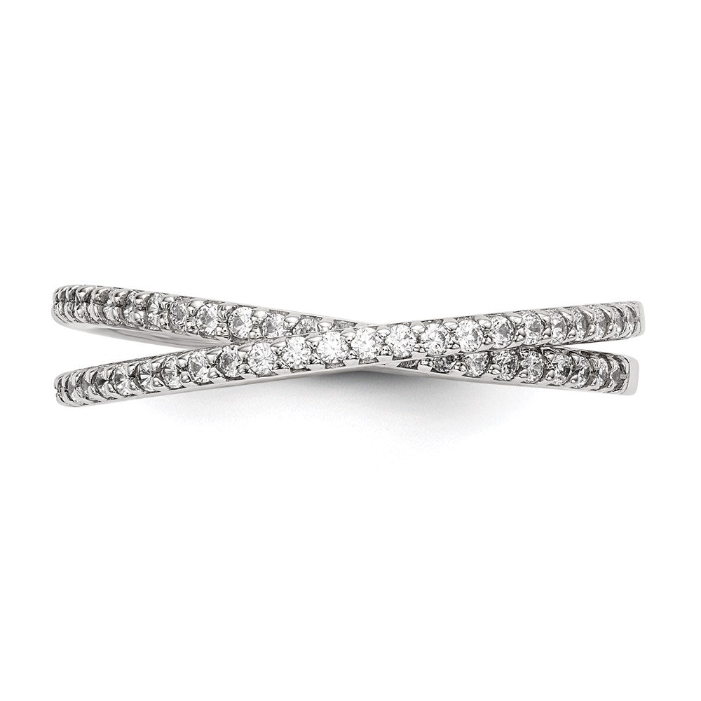 Sterling Silver Cz Intertwined Rings