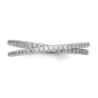 Sterling Silver Cz Intertwined Rings