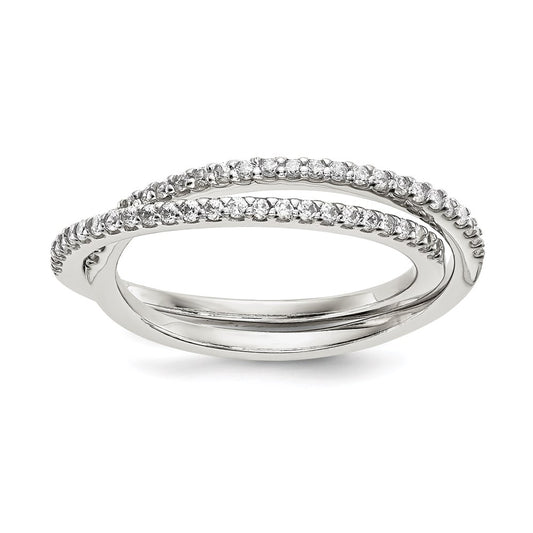 Sterling Silver Cz Intertwined Rings