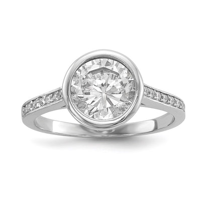 Sterling Silver Rhodium Plated Cz 3 Ring Set
