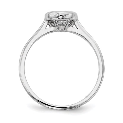 Sterling Silver Rhodium Plated Cz 3 Ring Set