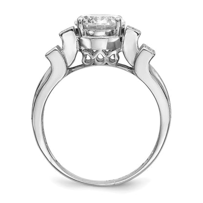 Sterling Silver Rhodium Plated Cz Tiered Pav‚Äö Ring