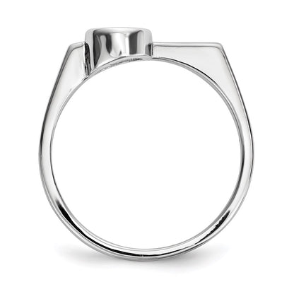 Sterling Silver Rhodium Plated Round Cz Ring