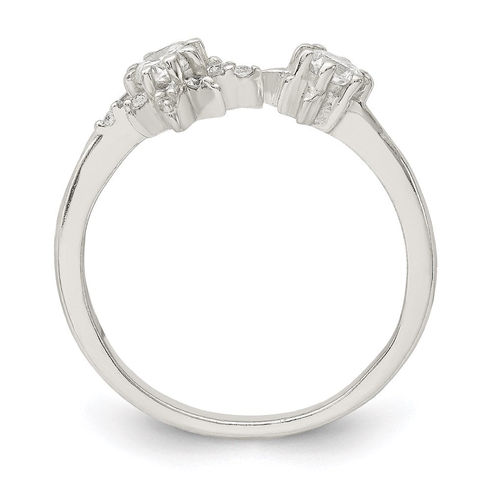 Sterling Silver Polished Cz Stars Ring