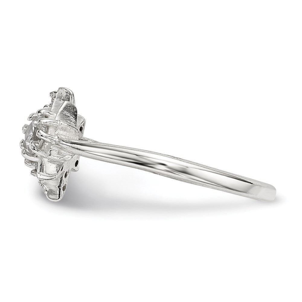 Sterling Silver Polished Cz Stars Ring