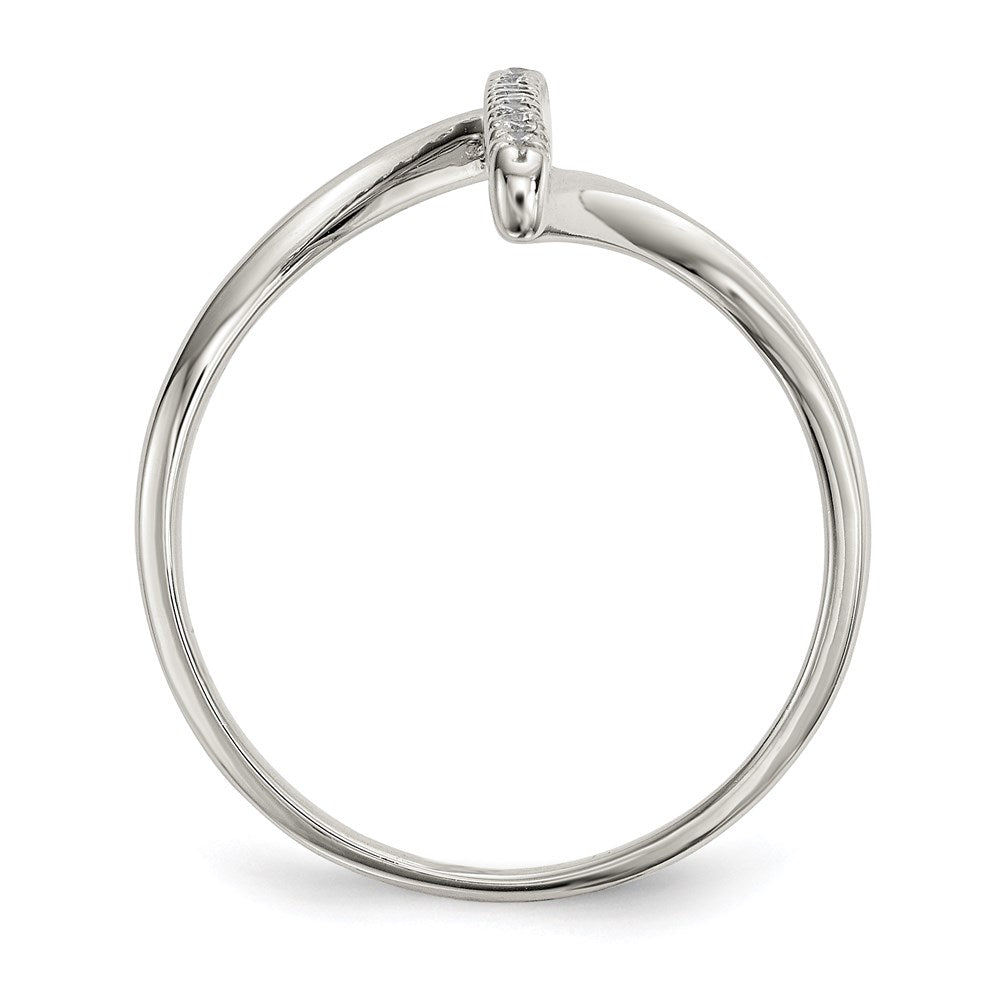Sterling Silver Cz Bar Ring
